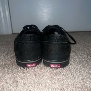 Size 6.5 solid black lace up Vans